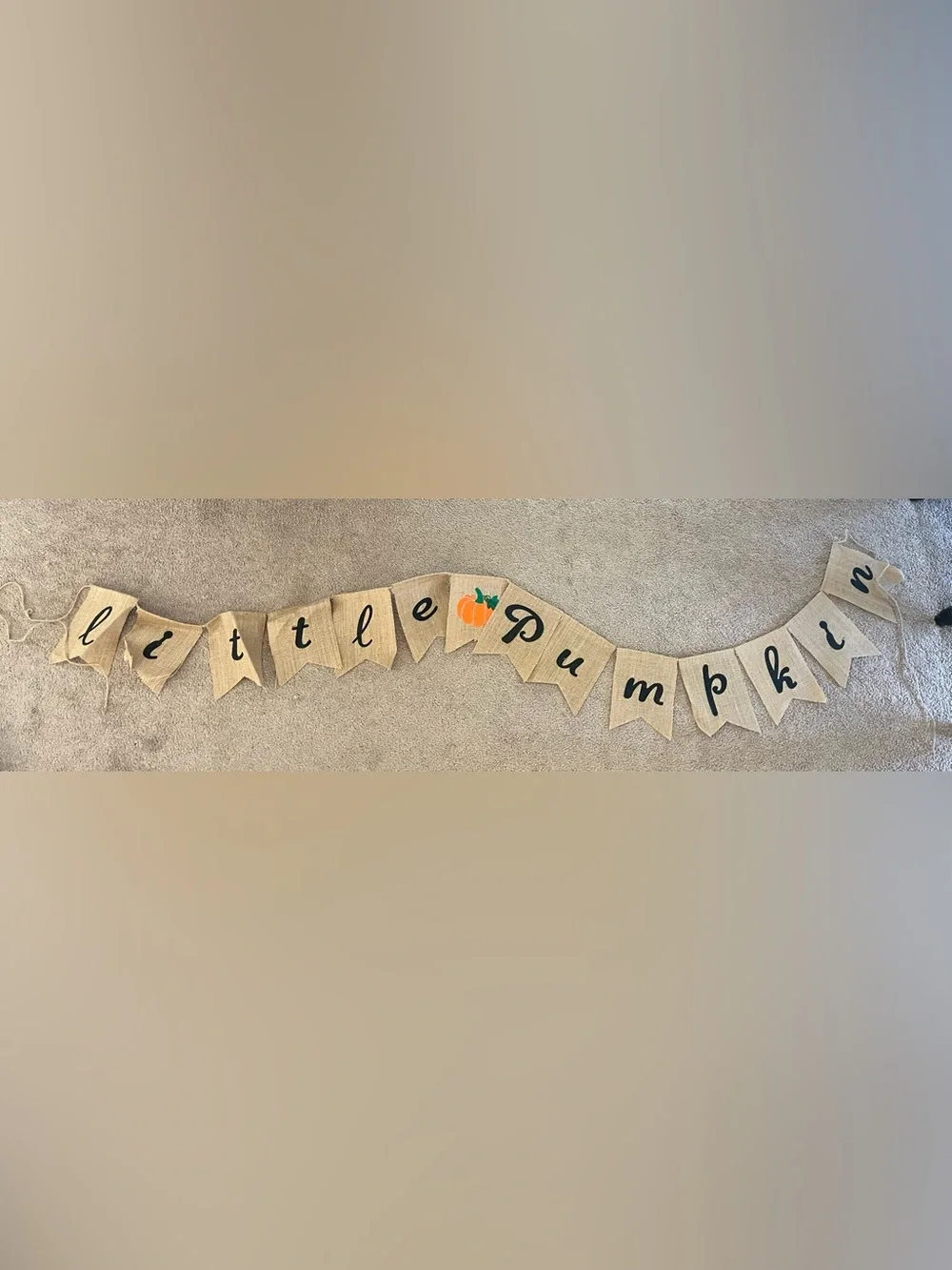 ♥️💙Burlap Pumpkin Banner – Orange and Green